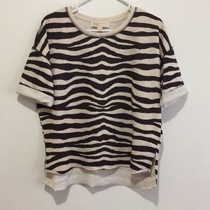 Michael Kors Zebra Print Terry Crop Top